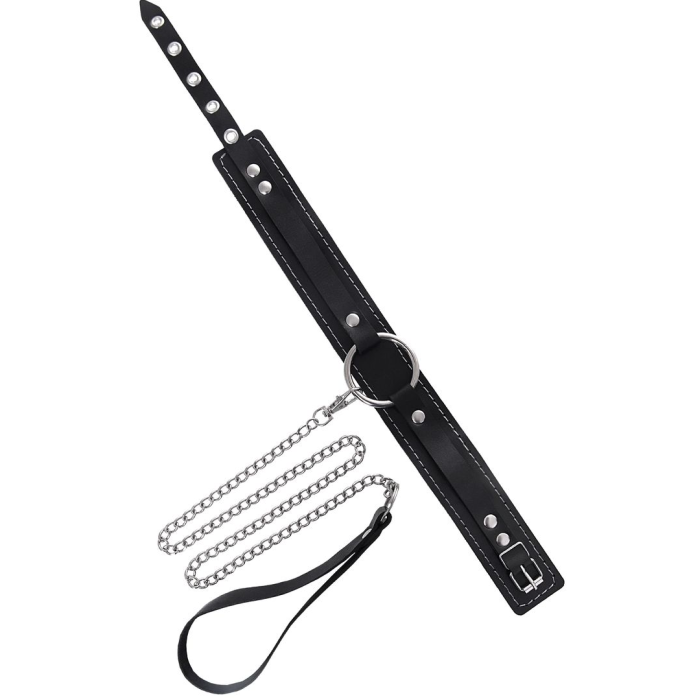 Чокер-ошейник Pecado BDSM, натуральная кожа, черный