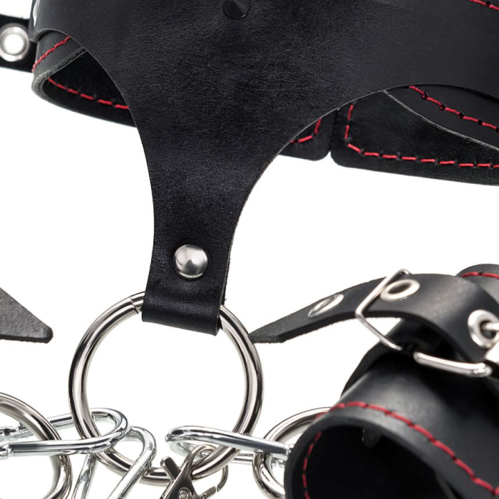 Бондажный набор Pecado BDSM, 3 точки фиксации, большая распорка, оковы, наручники, ошейник с кольцом