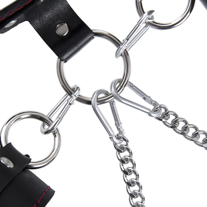 Бондажная система Pecado BDSM, для фиксации рук и поддержки ног, натуральная кожа, черная