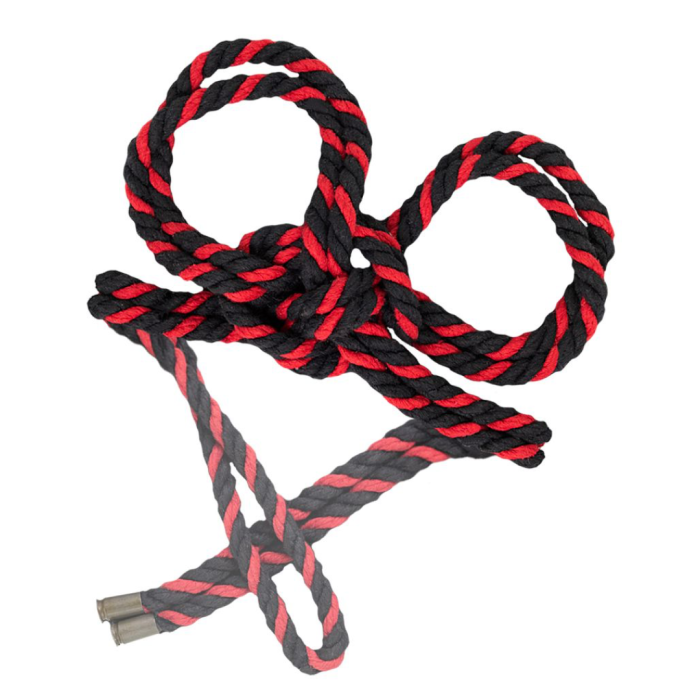 Наручники-оковы Pecado BDSM, "Узел-альфа", из хлопковой веревки, черно-красные, 3,3 м