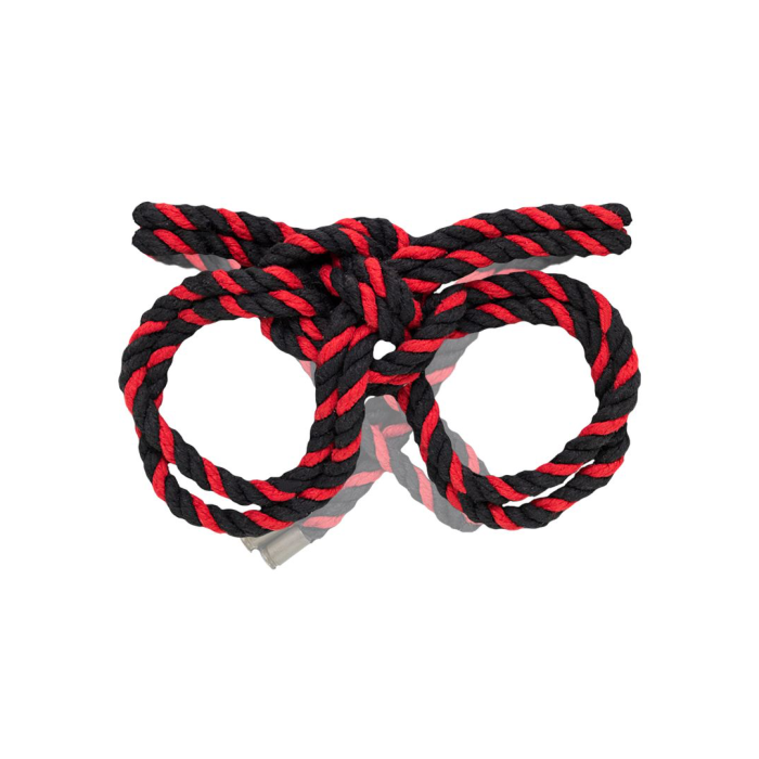 Наручники-оковы Pecado BDSM, "Узел-альфа", из хлопковой веревки, черно-красные, 3,3 м