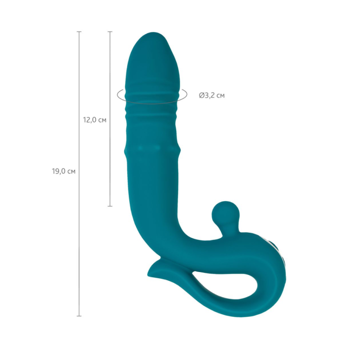 Вибратор с функцией Up&Down и стимулирующим кольцом, JOS Mija, силикон, зеленый, 19 см