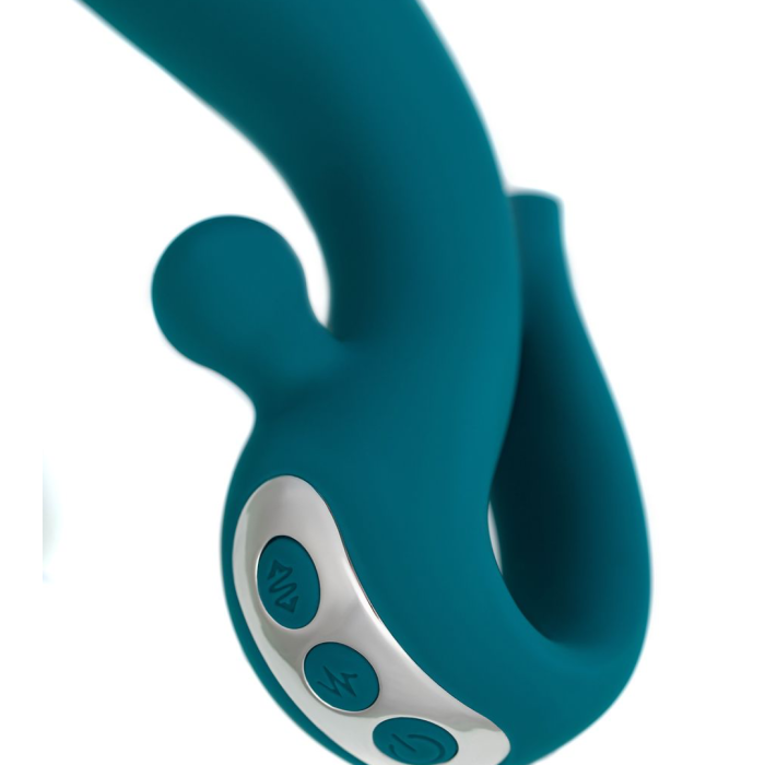 Вибратор с функцией Up&Down и стимулирующим кольцом, JOS Mija, силикон, зеленый, 19 см