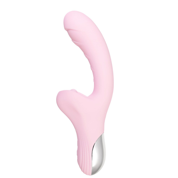 Виброкролик с ласкающим язычком JOS Orali, силикон, розовый, 22 см