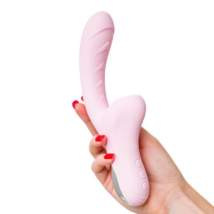 Виброкролик с ласкающим язычком JOS Orali, силикон, розовый, 22 см