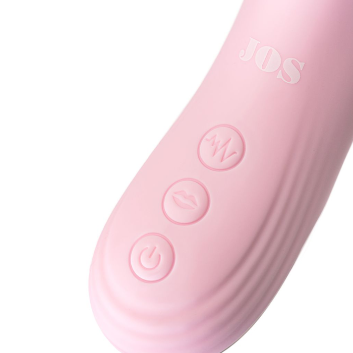 Виброкролик с ласкающим язычком JOS Orali, силикон, розовый, 22 см