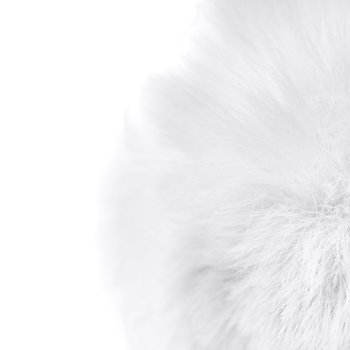 Анальная втулка Metal by TOYFA, металл+искусственный мех, серебряный, белый, 4,2 см