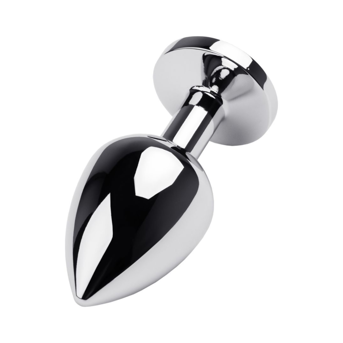 Анальная втулка Metal by TOYFA, металл, серебряная, с красным кристаллом, 8 см, Ø 3,5 см, 265 г