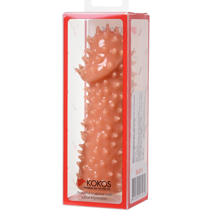 Насадка реалистичная KOKOS EXTREME SLEEVE 07-S с дополнительной стимуляцией, TPE, телесная, 12.7 см