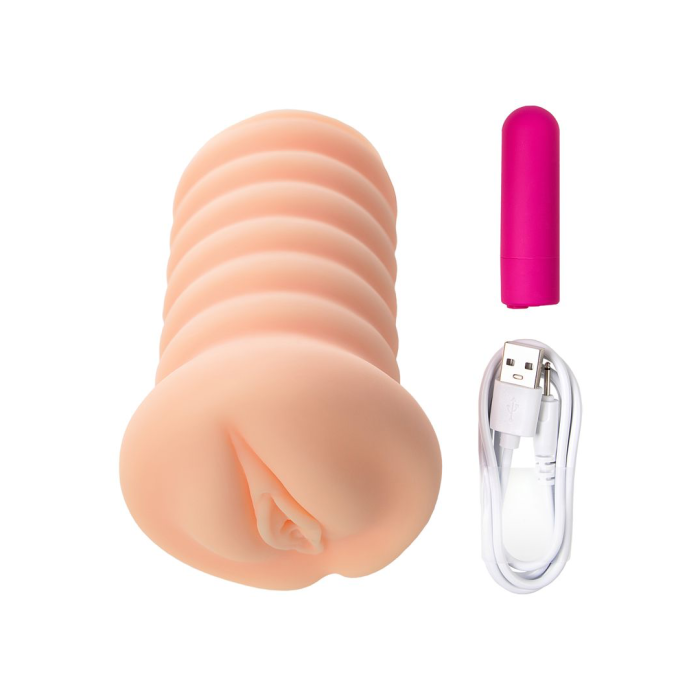 Мастурбатор реалистичный KOKOS Three Sisters Lady с вибрацией, TPR, телесный, 18 см