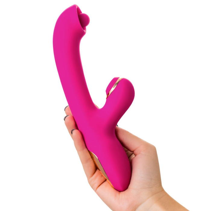 Вибратор со стимулирующим шариком и вакуумной стимуляцией JOS Rolli, силикон, розовый, 22 см