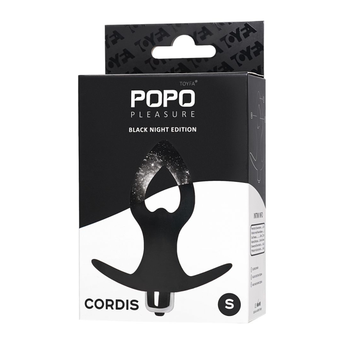 Анальная вибровтулка-расширитель POPO Pleasure by TOYFA Cordis S, силикон, черная, 10 см, Ø 4 см