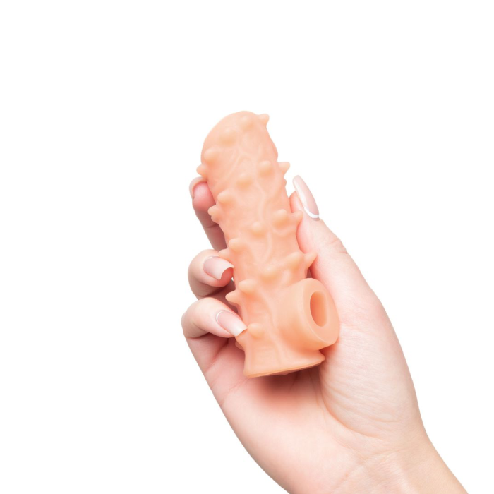 Насадка реалистичная KOKOS NUDE SLEEVE с дополнительной стимуляцией, TPE, телесная, 10 см
