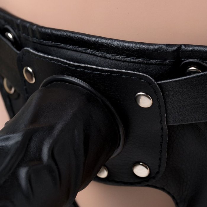 Страпон LoveToy с поясом Harness с 2 насадками, PVC, чёрный, 20 см