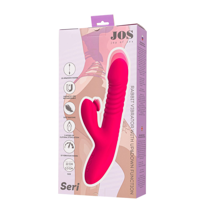 Виброкролик с функцией Up&Down JOS Seri, силикон, розовый, 22 см