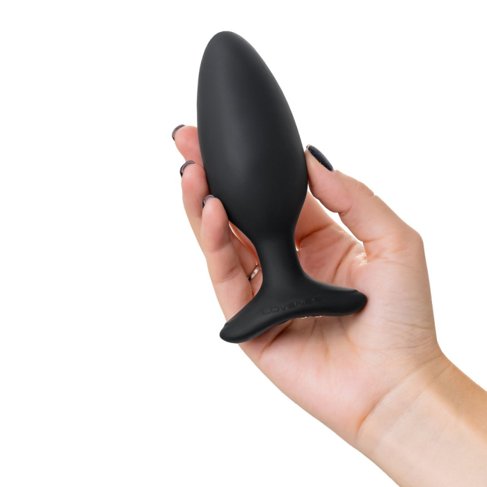 Анальная втулка LOVENSE Hush 2 (M), силикон, черная, 13,5 см, Ø 4,4 см