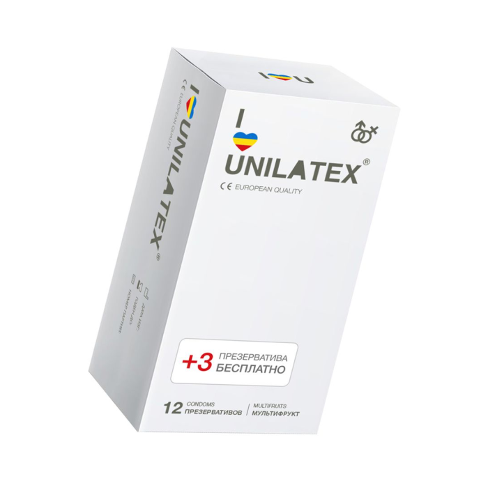 Презервативы Unilatex, multifrutis, аромат, цветные, 19 см, 5,4 см, 15 шт.