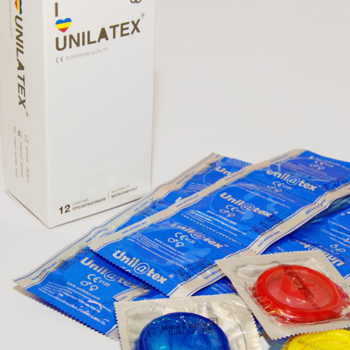 Презервативы Unilatex, multifrutis, аромат, цветные, 19 см, 5,4 см, 15 шт.