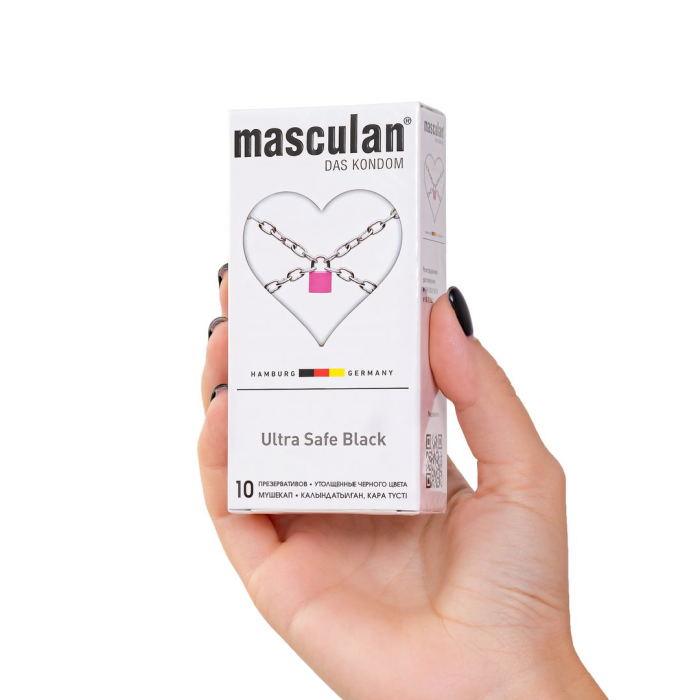Презервативы Masculan, ultra 4, ультрапрочные, 19 см, 3,4 см, 10 шт.(Ultra Safe Black № 10)