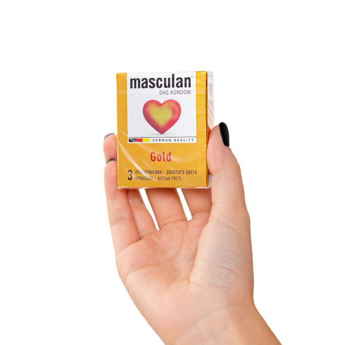 Презервативы Masculan, 5 ultra, золотые, 19 см, 5,3 см, 3 шт.(Gold № 3)