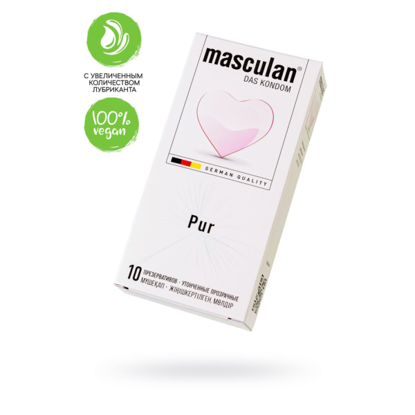 Презервативы Masculan, Pur № 10 утонченные, 18,5 см, 5.3 см, 10 шт.