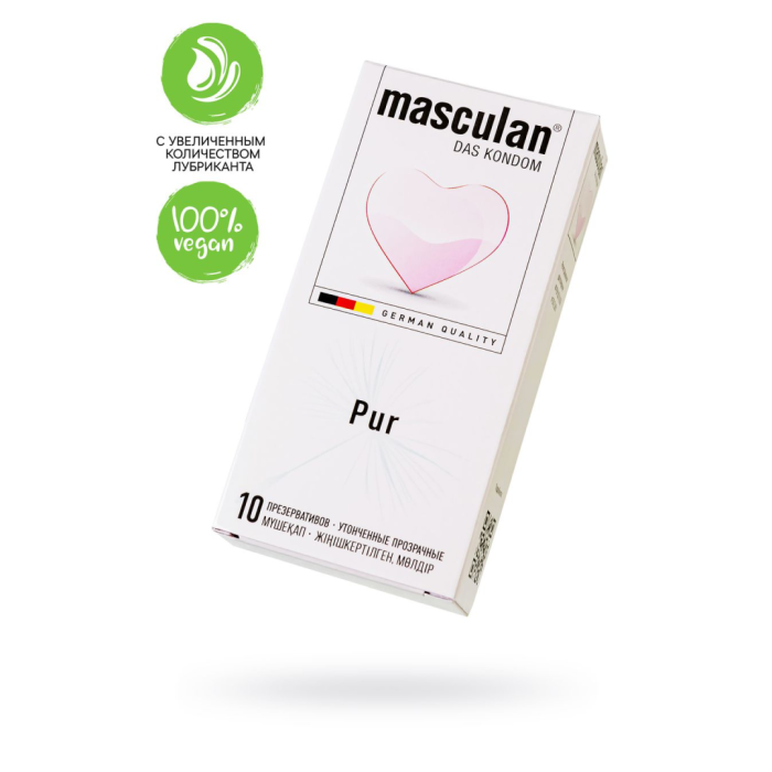 Презервативы Masculan, Pur № 10 утонченные, 18,5 см, 5.3 см, 10 шт.